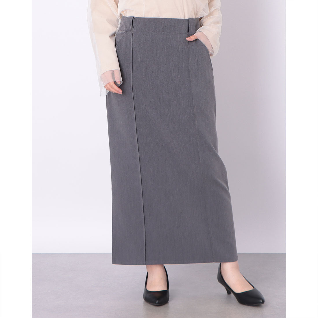 ドゥ アルシーヴ DOUX ARCHIVES ダブルクロスハイウエストタイトスカート （GRY） GRY