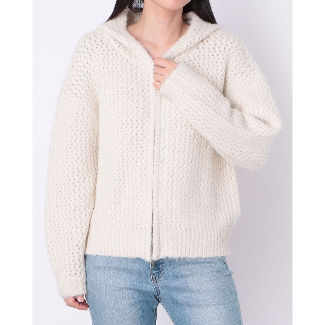 ドゥ アルシーヴ DOUX ARCHIVES ウール混ワッフル編みフーディ （MOC） MOC