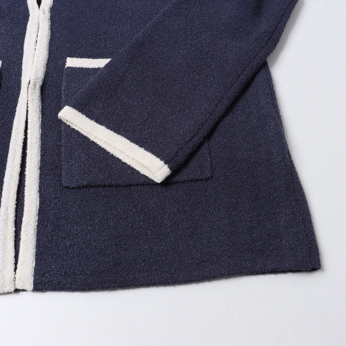 ドゥ アルシーヴ DOUX ARCHIVES バイカラーブークレニットジャケット （NVY） NVY