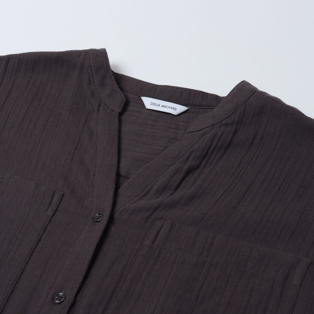 ドゥ アルシーヴ DOUX ARCHIVES ダブルガーゼ前開きシャツ （CHARCOAL GRAY） CHARCOAL GRAY
