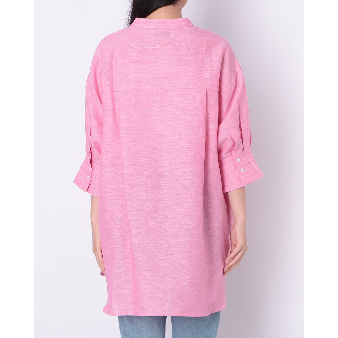 ドゥ アルシーヴ DOUX ARCHIVES 麻混スラブレースアップブラウス （PINK） PINK