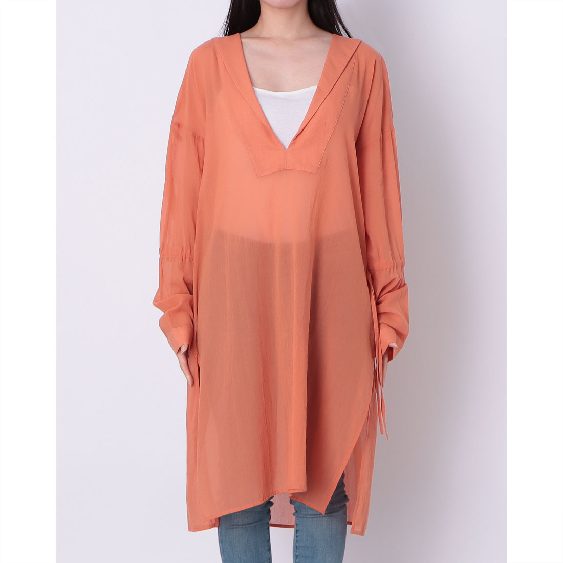 ドゥ アルシーヴ DOUX ARCHIVES コットンシフォンセーラーチュニック （ORANGE） ORANGE