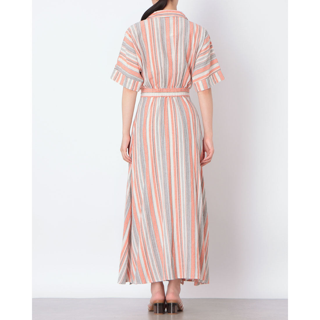 ドゥ アルシーヴ DOUX ARCHIVES マルチストライプカシュクールワンピース （ORANGE） ORANGE