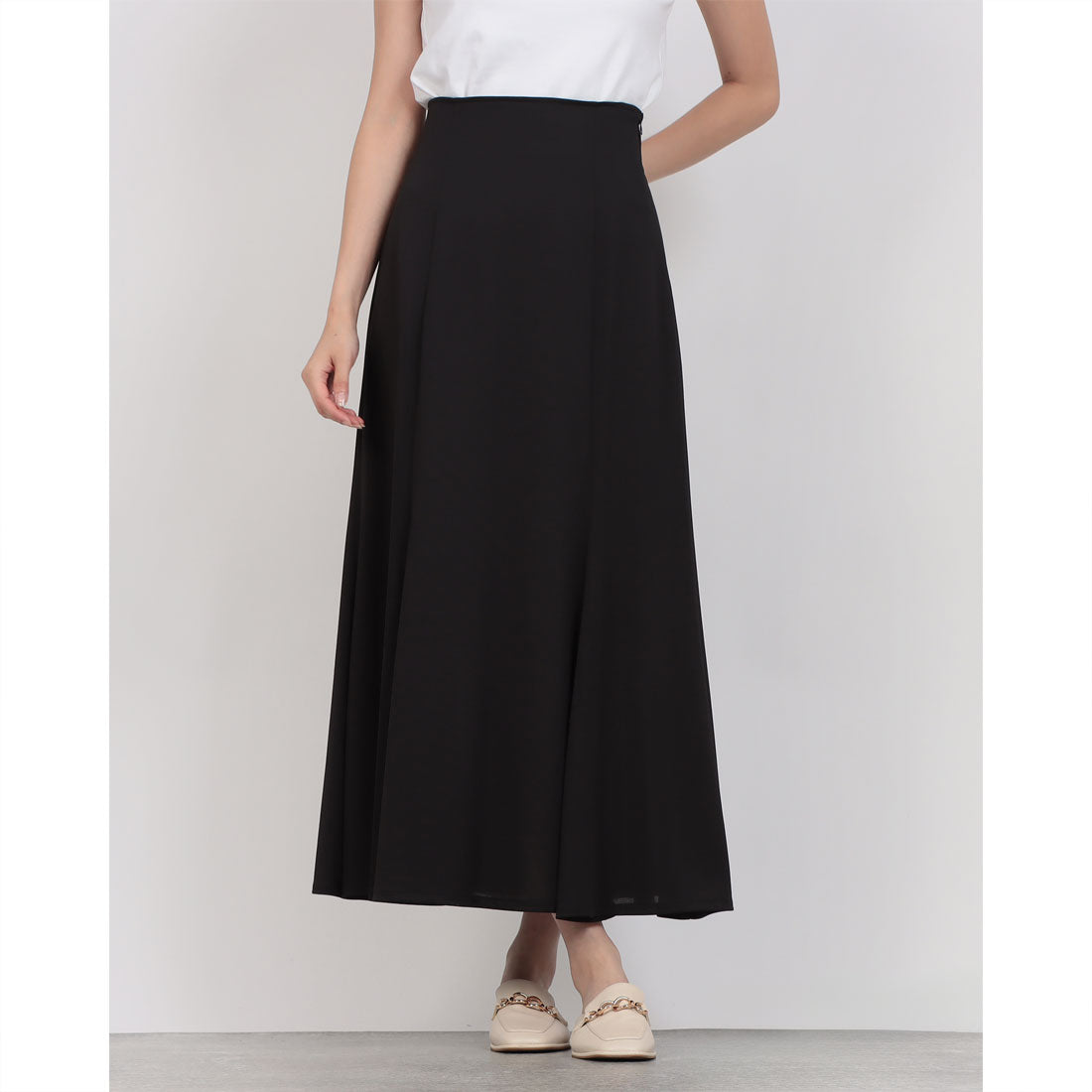ドゥ アルシーヴ DOUX ARCHIVES 麻調切替マーメイドスカート （BLACK） BLACK