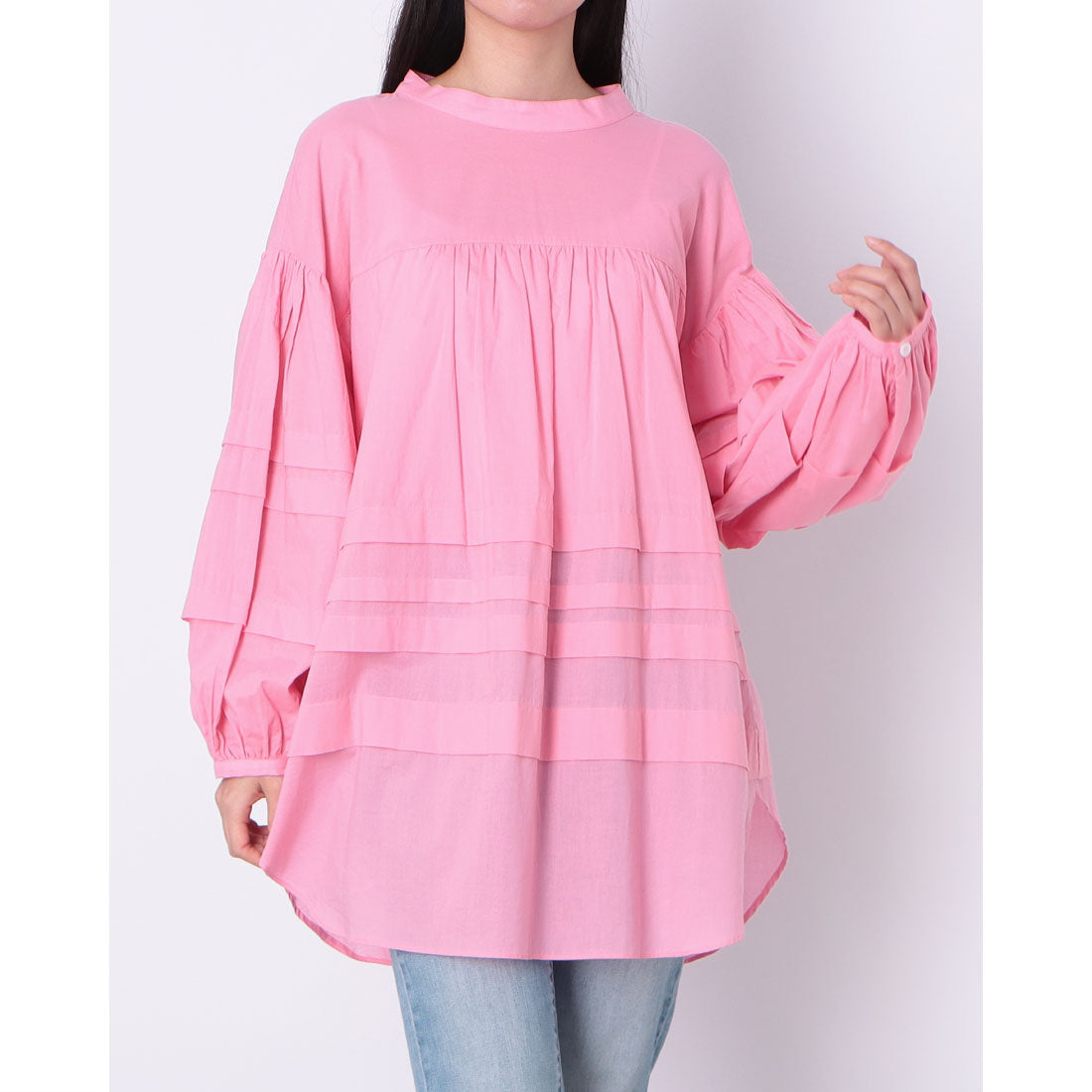 ドゥ アルシーヴ DOUX ARCHIVES 前後2way裾切替チュニックブラウス （PINK） PINK