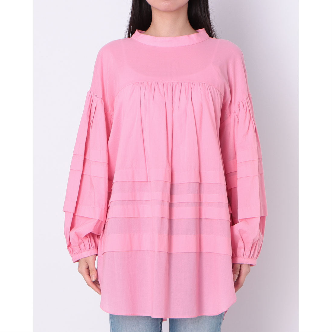 ドゥ アルシーヴ DOUX ARCHIVES 前後2way裾切替チュニックブラウス （PINK） PINK