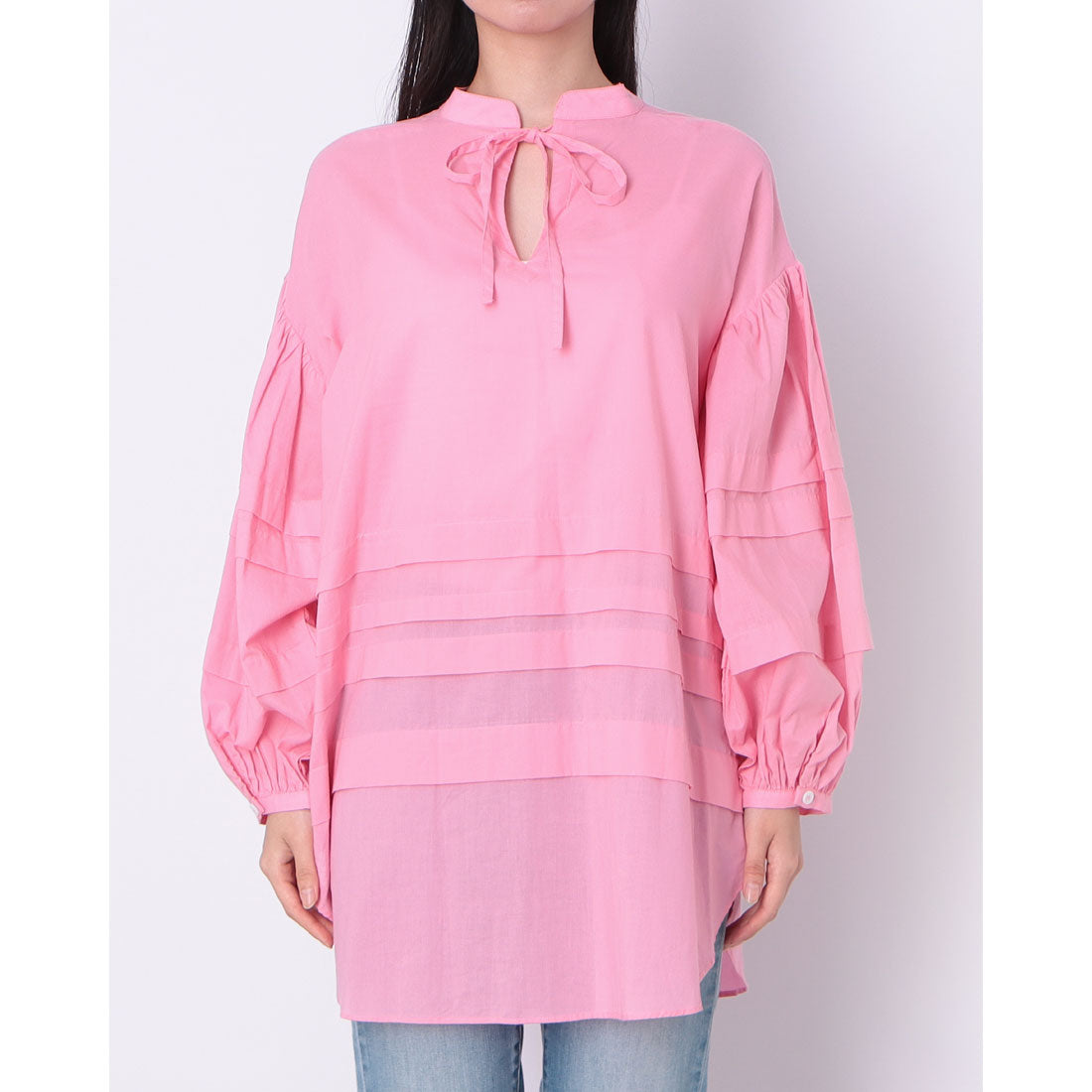 ドゥ アルシーヴ DOUX ARCHIVES 前後2way裾切替チュニックブラウス （PINK） PINK