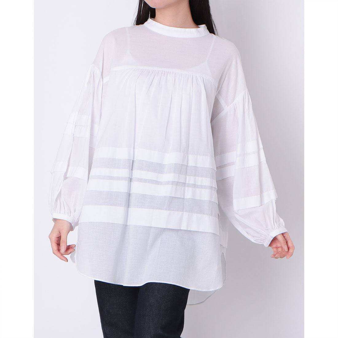 ドゥ アルシーヴ DOUX ARCHIVES 前後2way裾切替チュニックブラウス （OFF WHITE） OFF WHITE