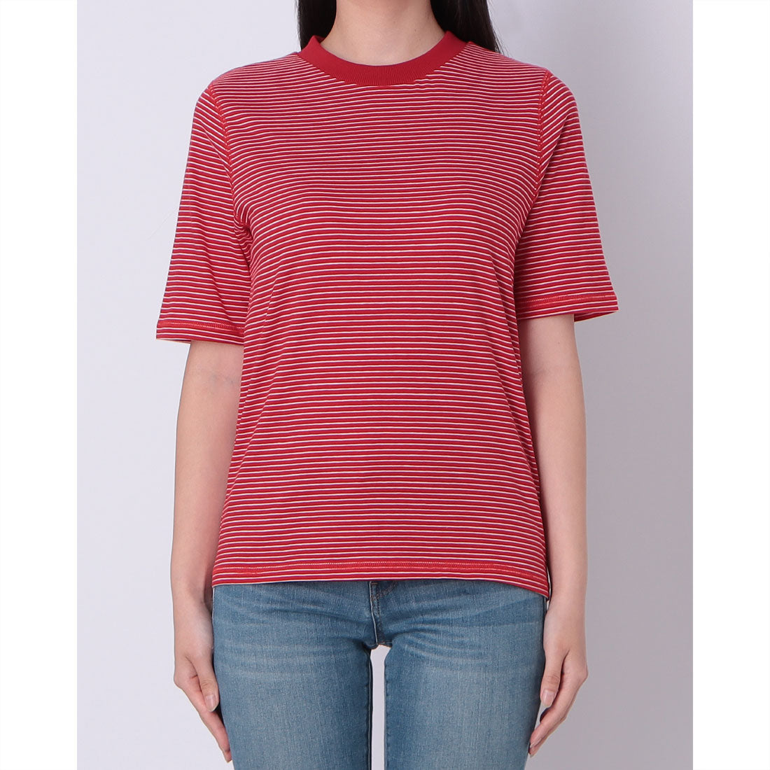 ドゥ アルシーヴ DOUX ARCHIVES プチボーダーステッチ半袖Tシャツ （RED） RED