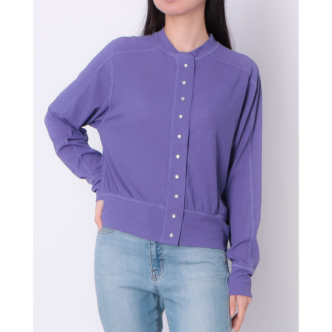 ドゥ アルシーヴ DOUX ARCHIVES テレコスナップカーディガン （PURPLE） PURPLE