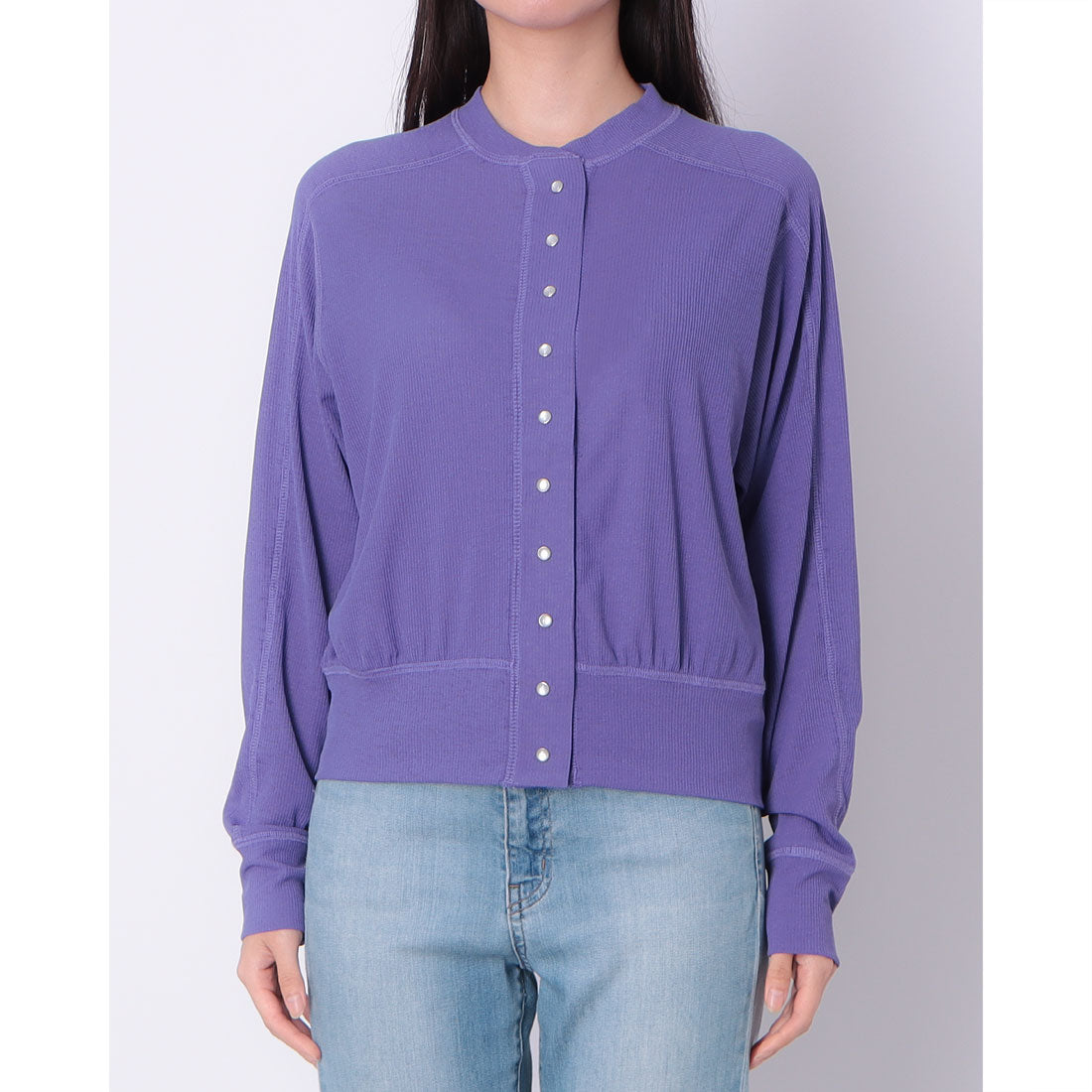 ドゥ アルシーヴ DOUX ARCHIVES テレコスナップカーディガン （PURPLE） PURPLE