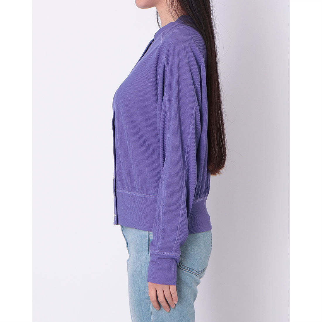 ドゥ アルシーヴ DOUX ARCHIVES テレコスナップカーディガン （PURPLE） PURPLE