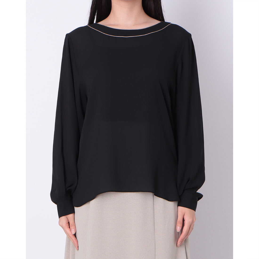 ドゥ アルシーヴ DOUX ARCHIVES 衿ライン2WAYブラウス （BLACK） BLACK