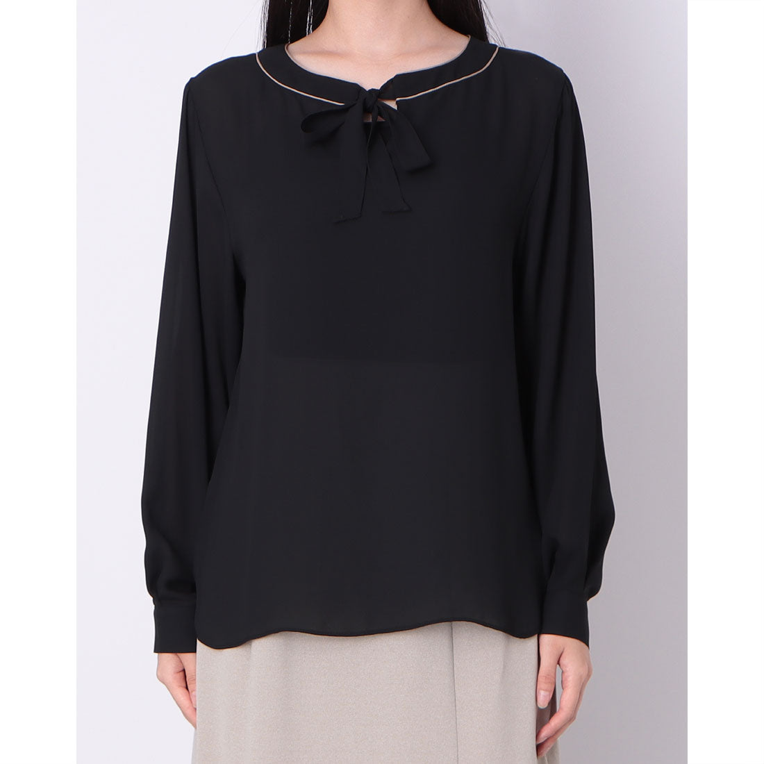 ドゥ アルシーヴ DOUX ARCHIVES 衿ライン2WAYブラウス （BLACK） BLACK