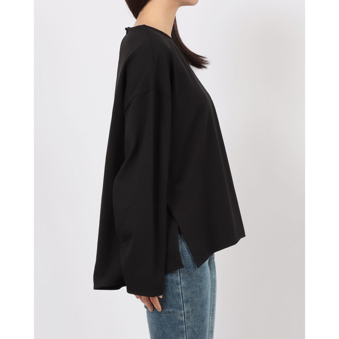 ドゥ アルシーヴ DOUX ARCHIVES ウォッシャブルウールライクブラウス （BLK） BLK