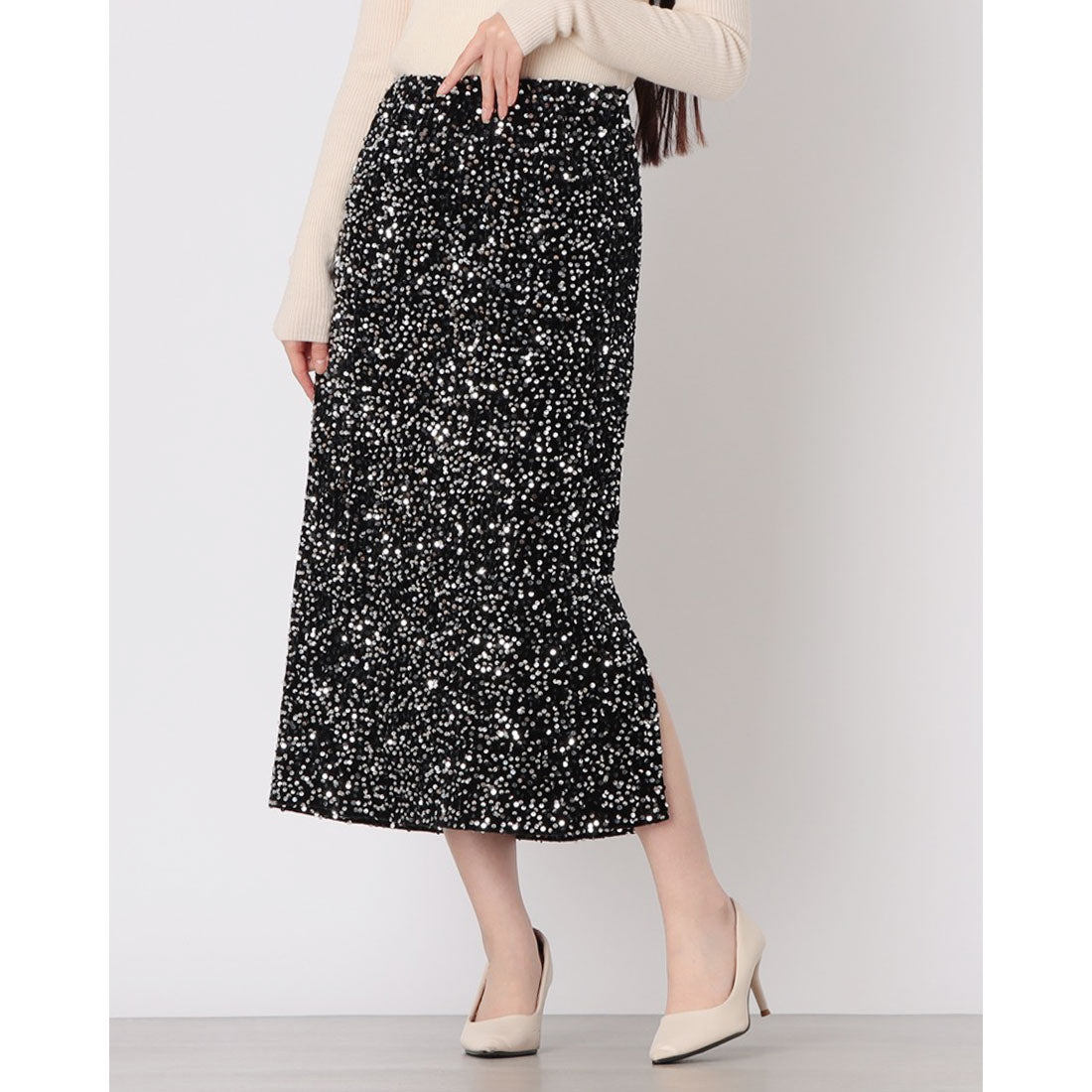 ドゥ アルシーヴ DOUX ARCHIVES スパンコールスカート （BLK） BLK