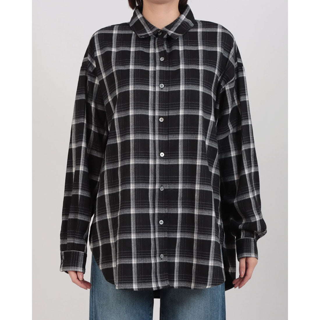ドゥ アルシーヴ DOUX ARCHIVES チェックドルマンシャツ （BLK） BLK