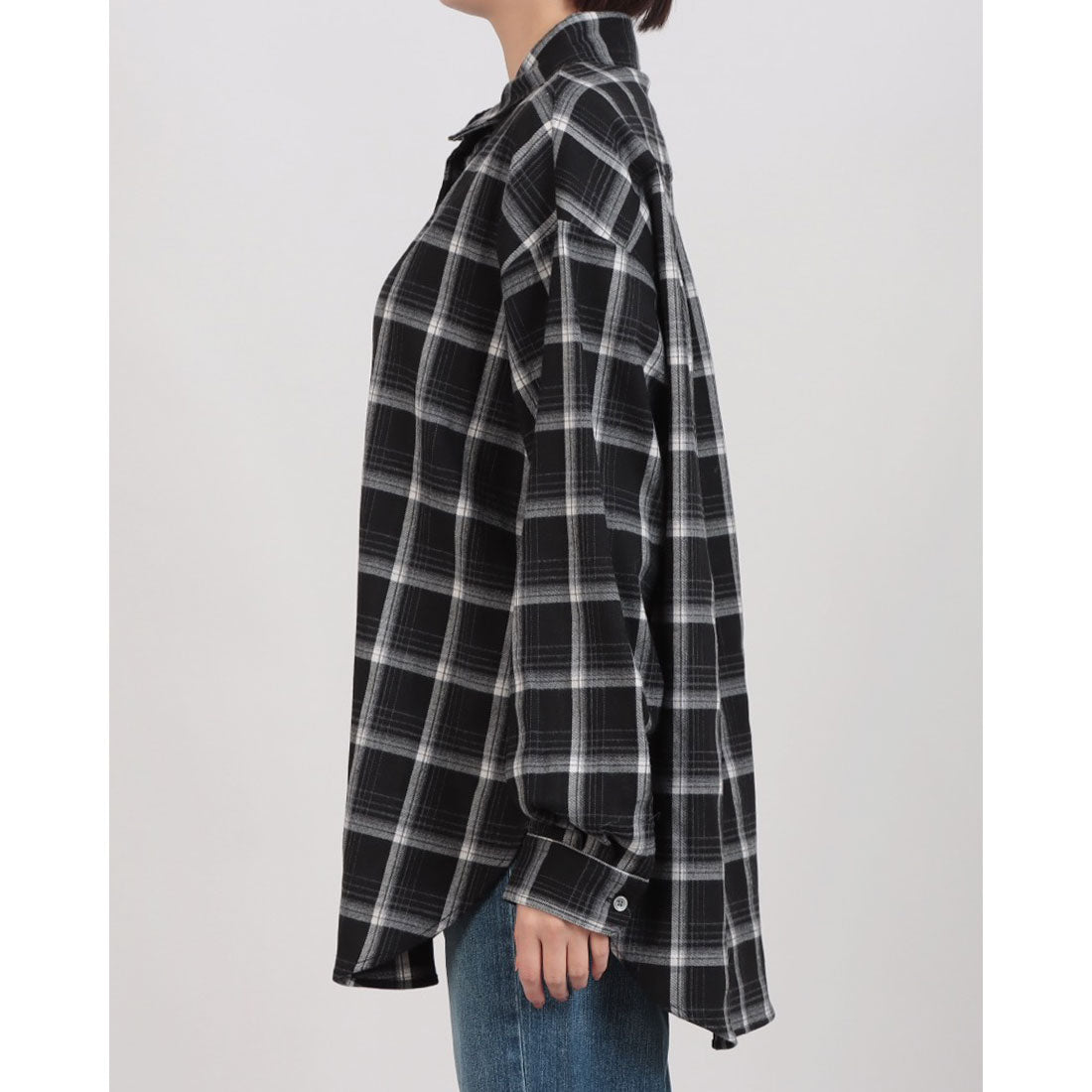 ドゥ アルシーヴ DOUX ARCHIVES チェックドルマンシャツ （BLK） BLK
