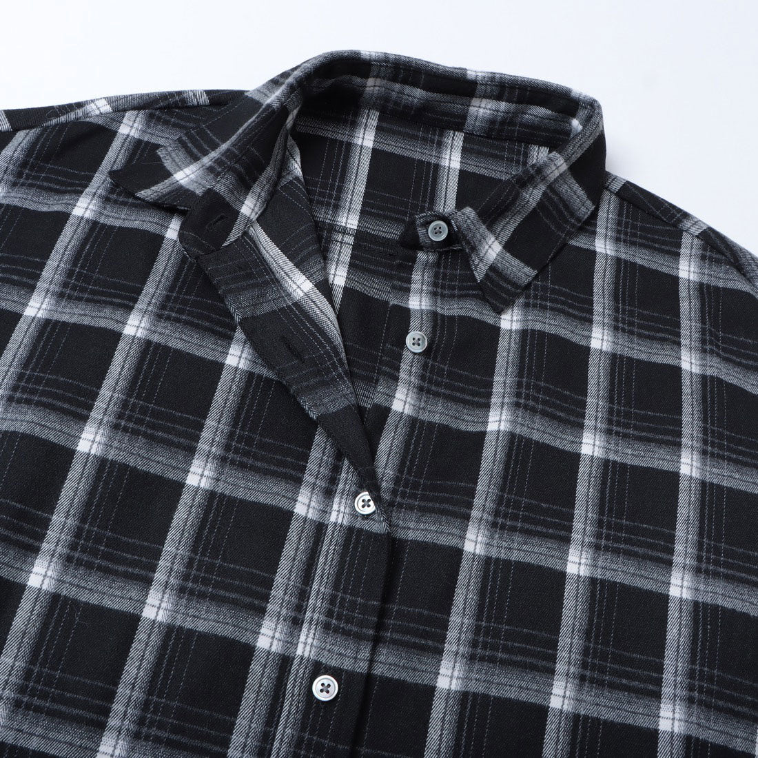 ドゥ アルシーヴ DOUX ARCHIVES チェックドルマンシャツ （BLK） BLK