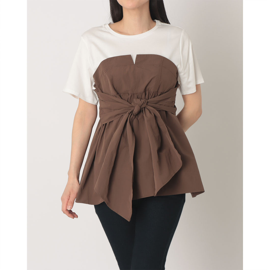 ドゥ アルシーヴ DOUX ARCHIVES カットドッキングペプラムトップス （BRN） BRN