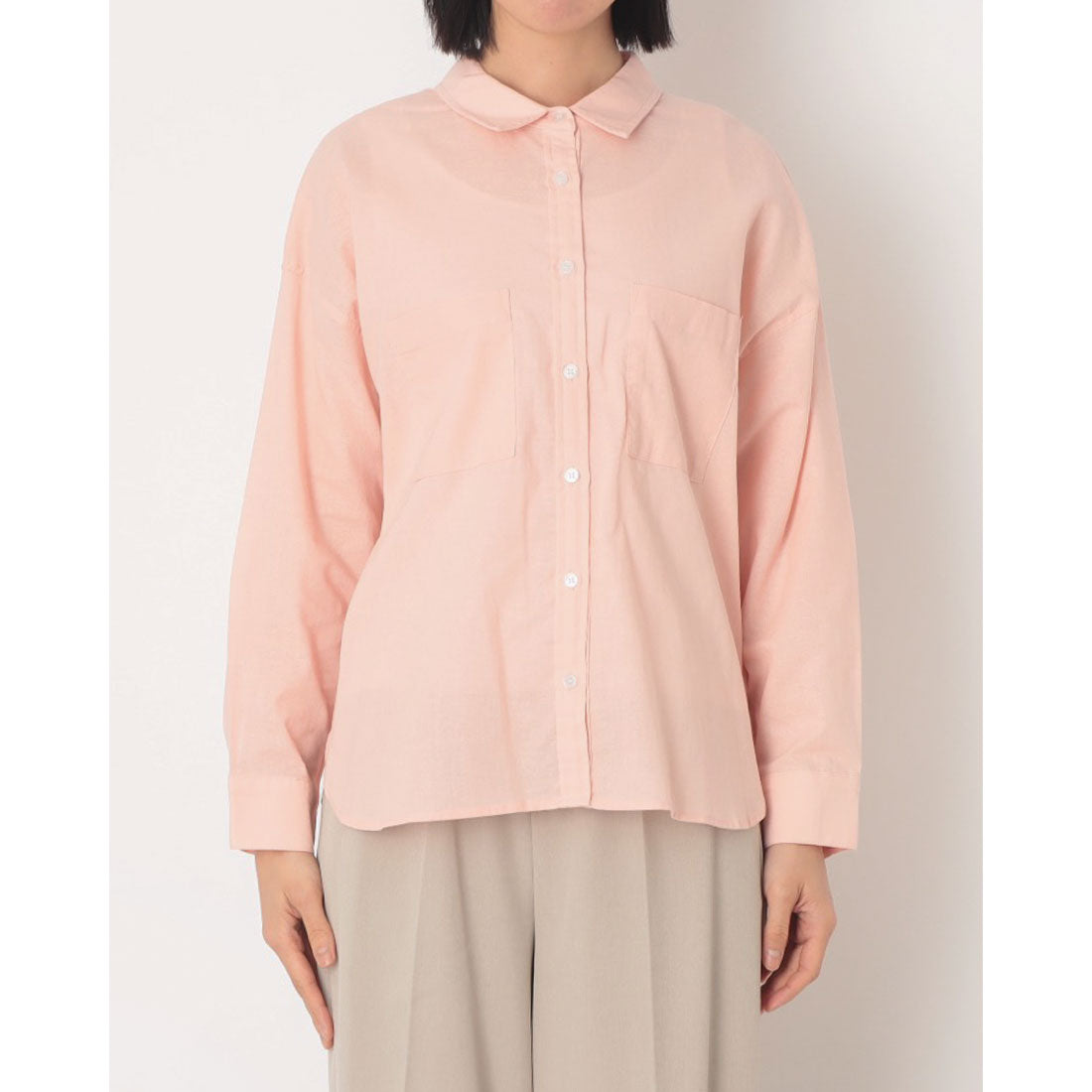 ドゥ アルシーヴ DOUX ARCHIVES コットンリネンシャツ （PINK） PINK