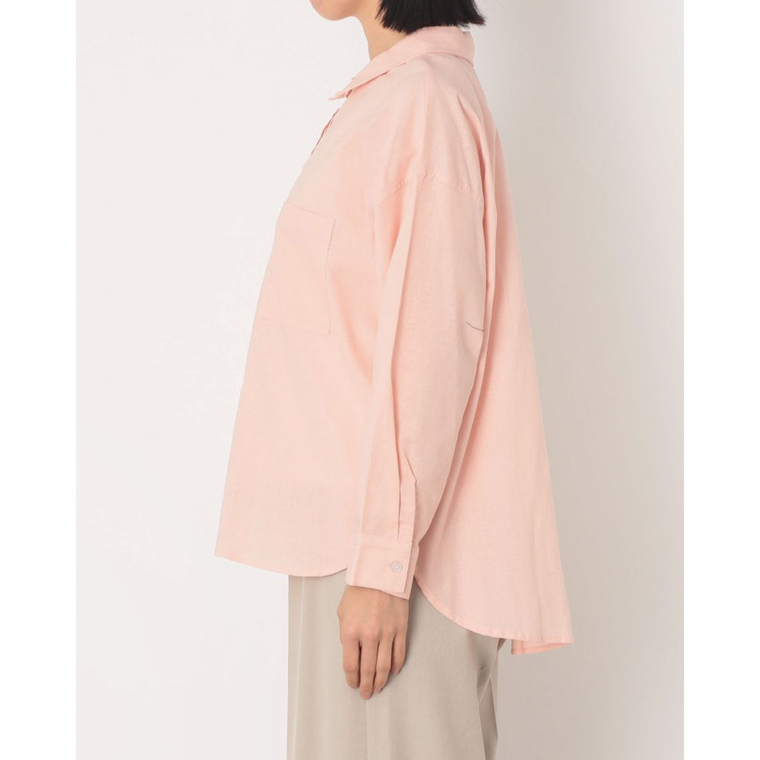 ドゥ アルシーヴ DOUX ARCHIVES コットンリネンシャツ （PINK） PINK