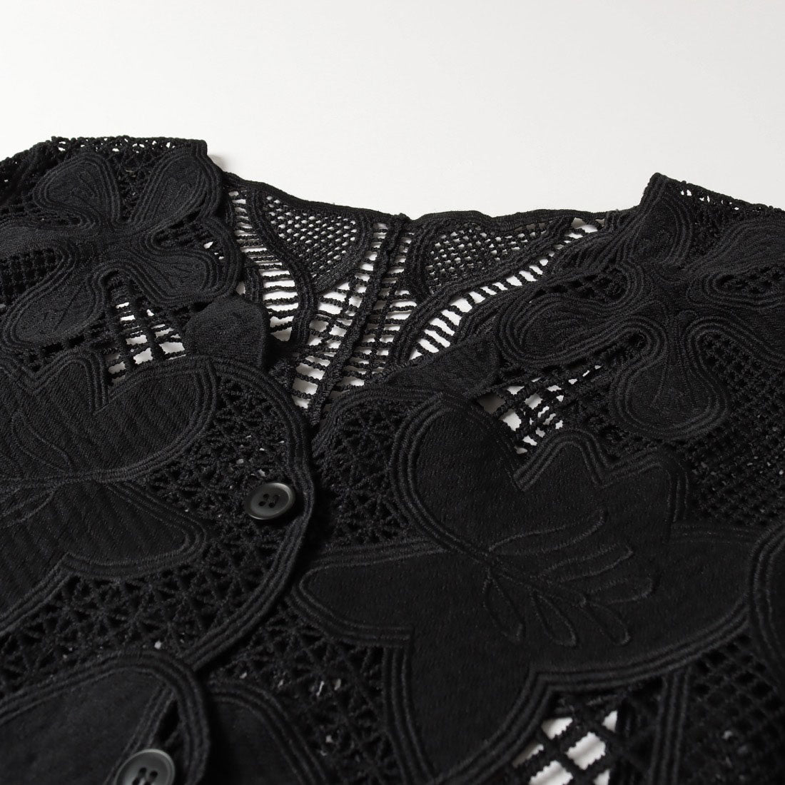 ドゥ アルシーヴ DOUX ARCHIVES かぎ針レースカーディガン （BLK） BLK