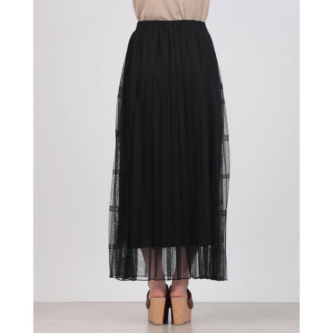 ドゥ アルシーヴ DOUX ARCHIVES 2WAYレースプリーツスカート （BLK） BLK