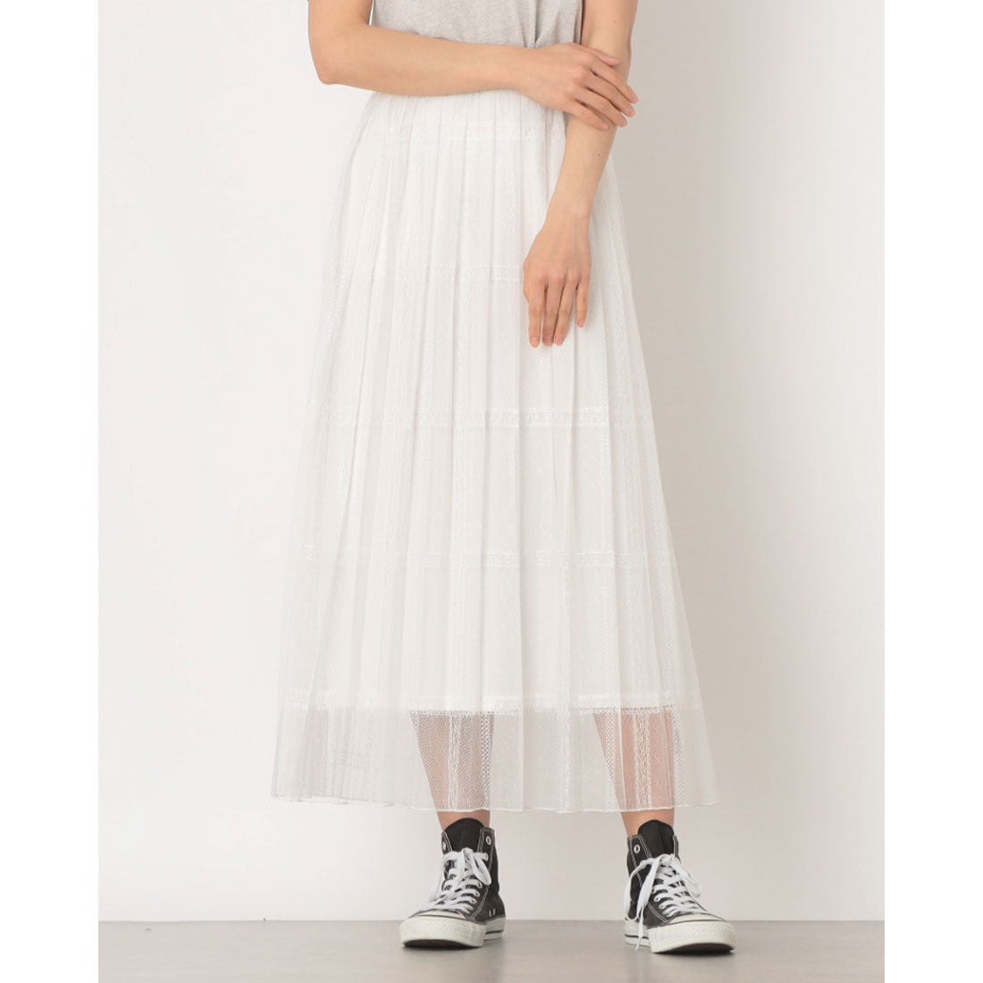 ドゥ アルシーヴ DOUX ARCHIVES 2WAYレースプリーツスカート （WHT） WHT
