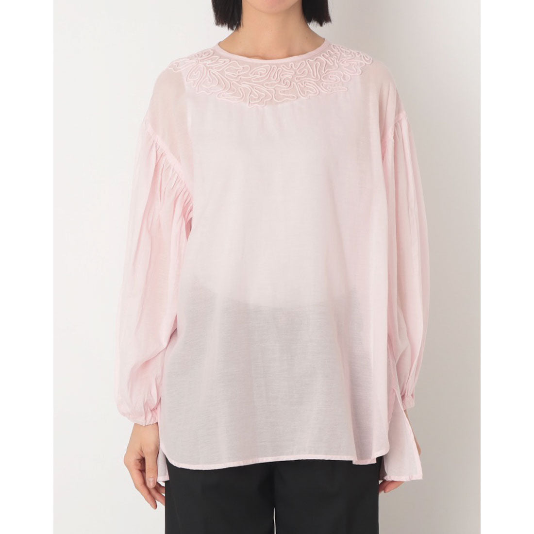ドゥ アルシーヴ DOUX ARCHIVES シアーボイル刺繍ブラウス （PPL） PPL