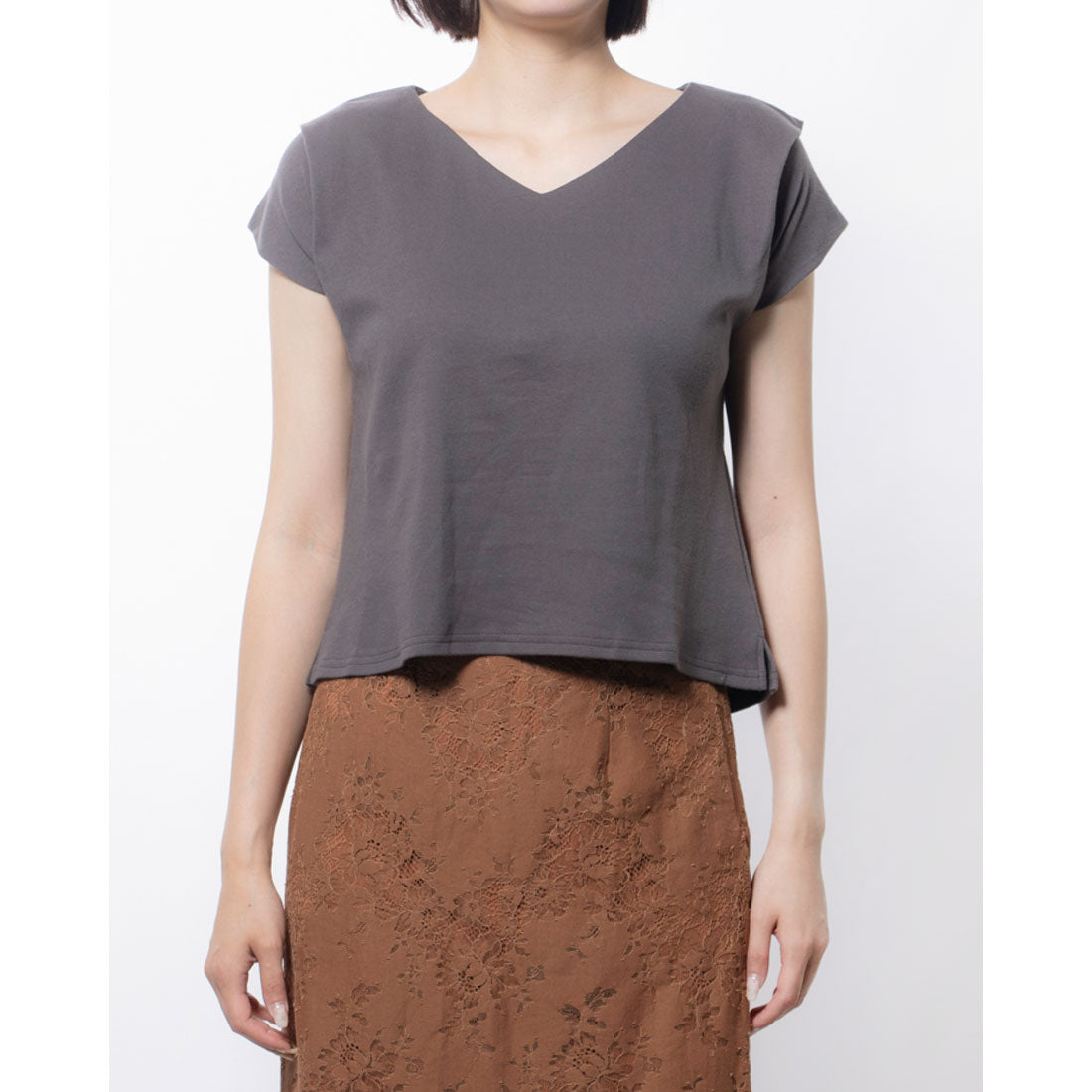 ドゥ アルシーヴ DOUX ARCHIVES ノースリーブTシャツ チャコール