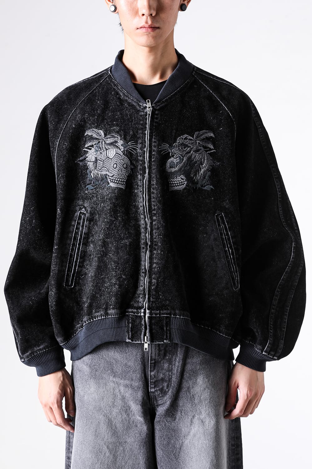 ダブレット doublet Flocked Denim Souvenir Jacket （Balck） Balck