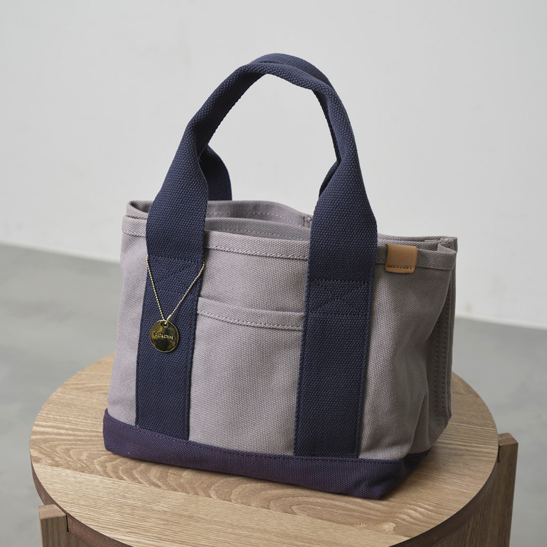ドットアンドストライプ DOT&STRIPE キャンバス仕切りミニトート （GRAY/NAVY） GRAY/NAVY