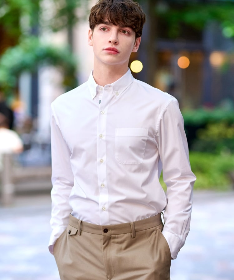 ドレステリア DRESSTERIOR SUPIMA COTTON ボタンダウンシャツ （ホワイト(001)） ホワイト(001)