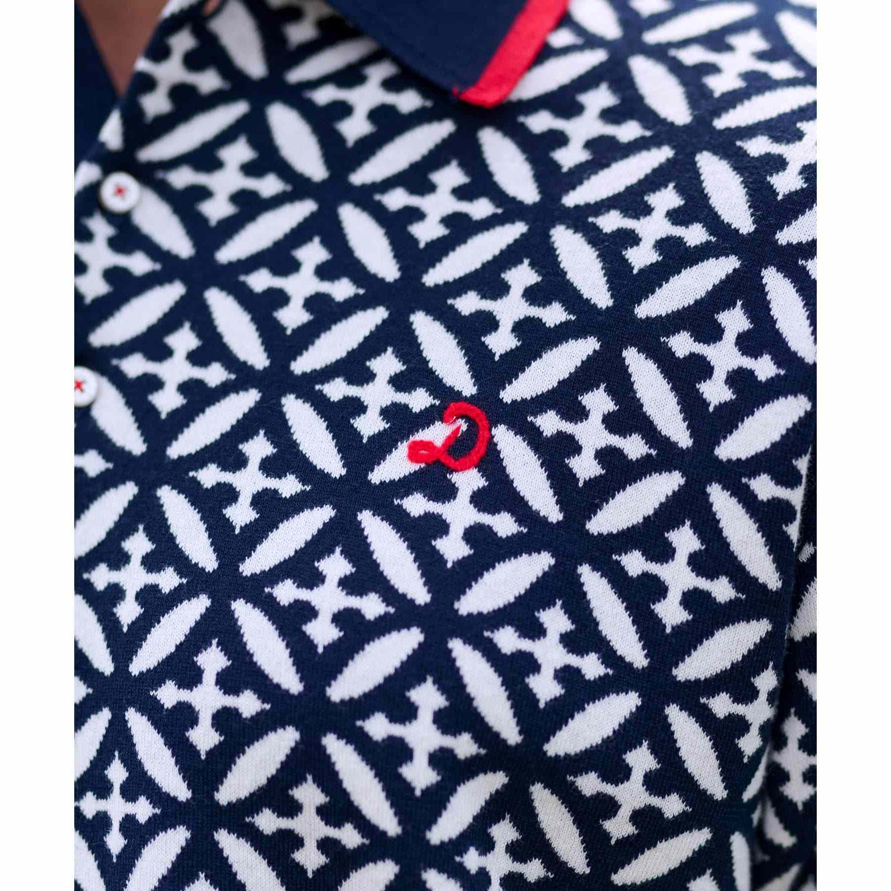 ドレステリア DRESSTERIOR オーバーラップサークル ジャカード ニットポロ （ネイビー(194)） ネイビー(194)