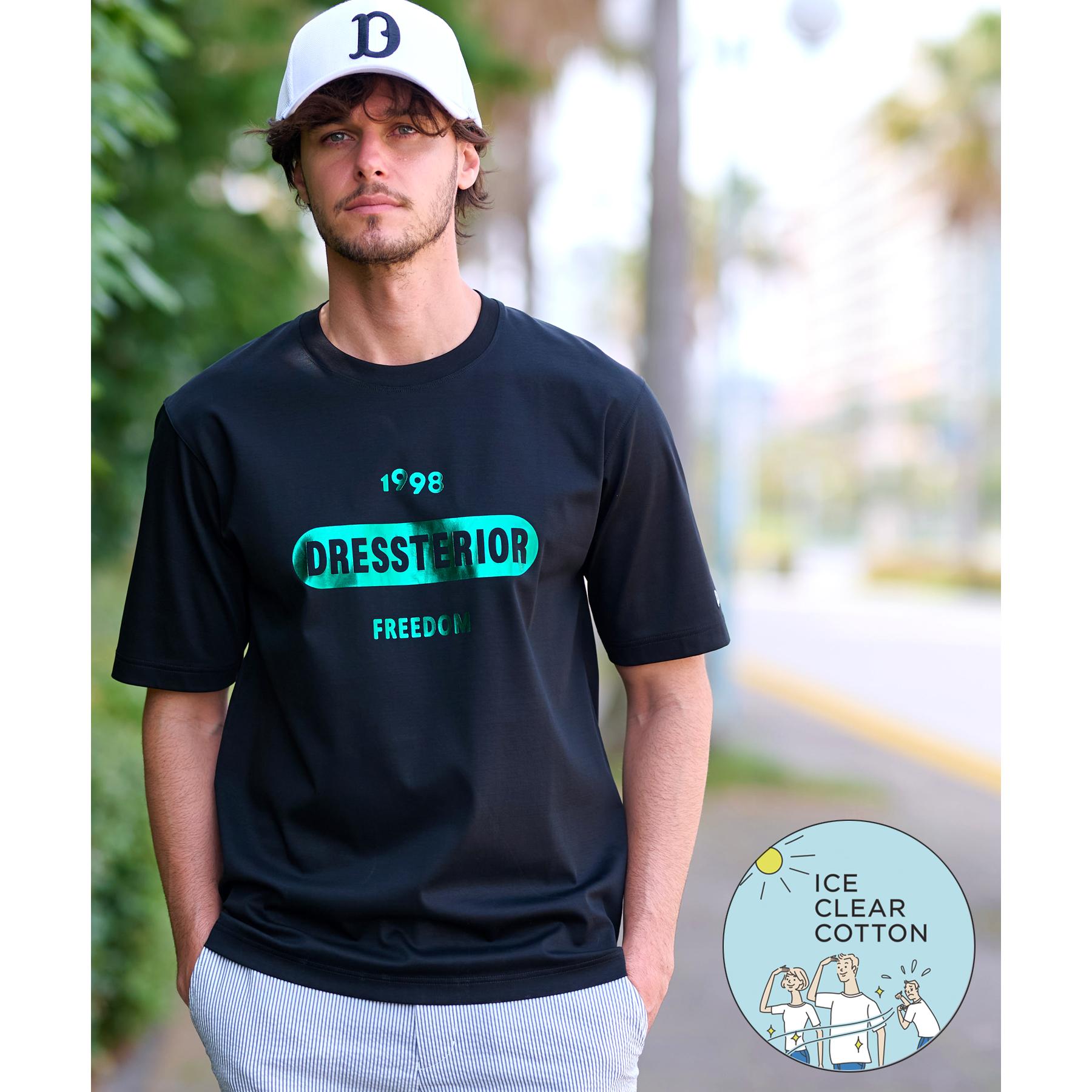 ドレステリア DRESSTERIOR 【接触冷感／抗菌防臭／消臭】ICE CLEAR COTTON 大阪ルクア&EC限定 ロゴT （ブラック(019)） ブラック(019)