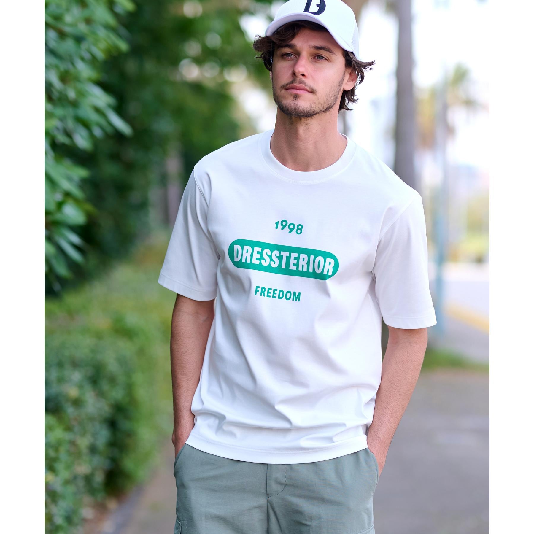 ドレステリア DRESSTERIOR 【接触冷感／抗菌防臭／消臭】ICE CLEAR COTTON 大阪ルクア&EC限定 ロゴT （ブラック(019)） ブラック(019)