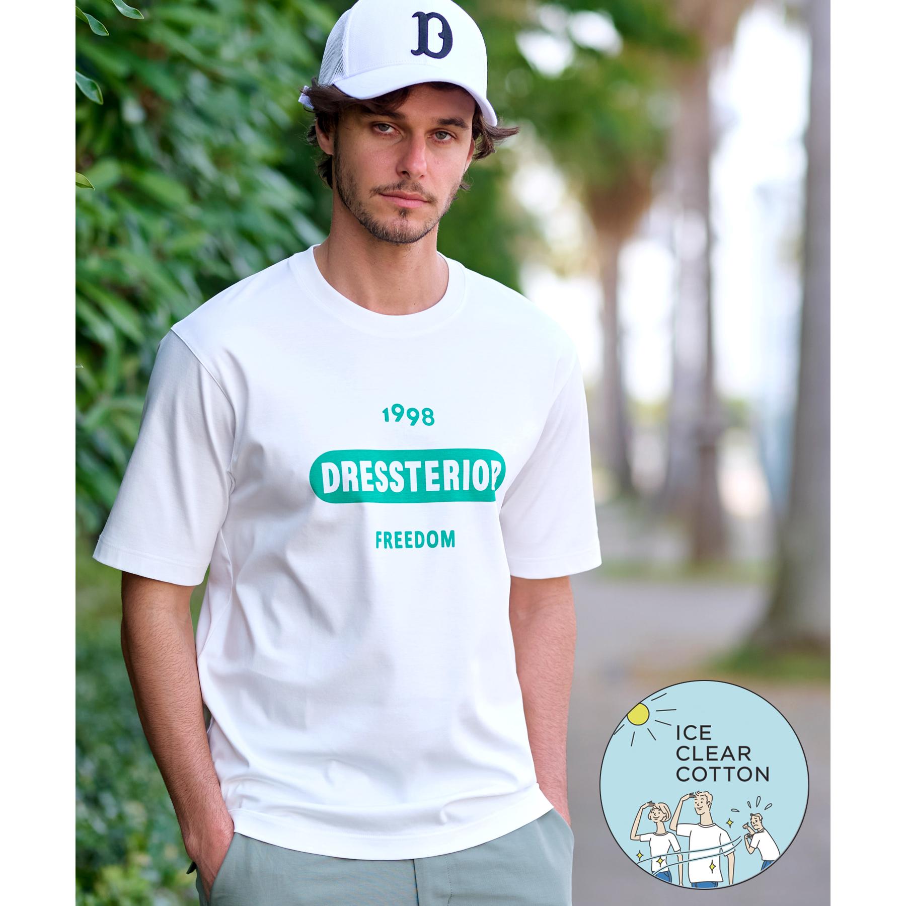 ドレステリア DRESSTERIOR 【接触冷感／抗菌防臭／消臭】ICE CLEAR COTTON 大阪ルクア&EC限定 ロゴT （ホワイト(001)） ホワイト(001)