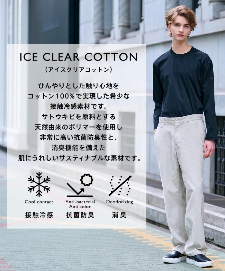 ドレステリア DRESSTERIOR 【接触冷感／抗菌防臭／消臭】ICE CLEAR COTTON クルーネックロンT （ホワイト(001)） ホワイト(001)