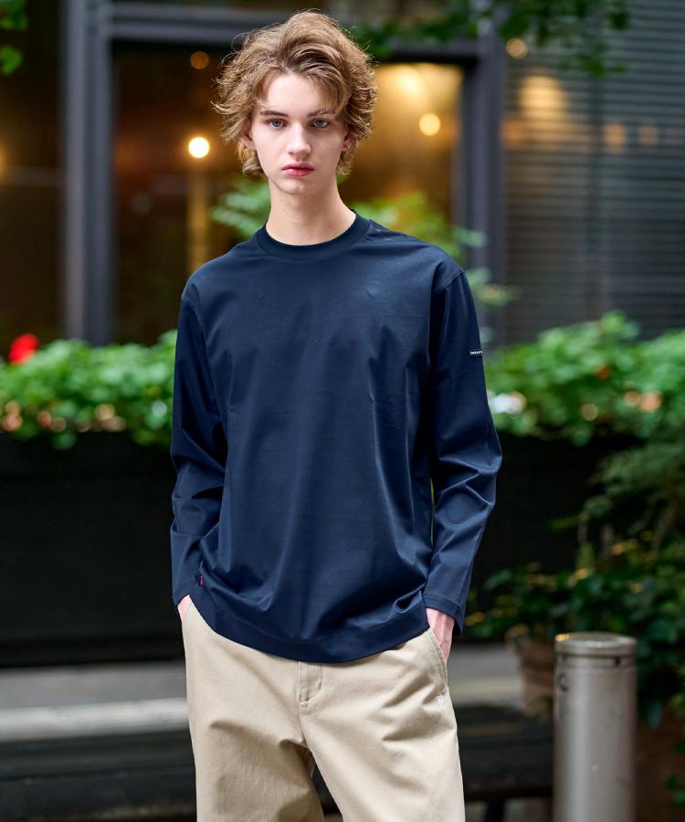 ドレステリア DRESSTERIOR 【接触冷感／抗菌防臭／消臭】ICE CLEAR COTTON クルーネックロンT （ホワイト(001)） ホワイト(001)