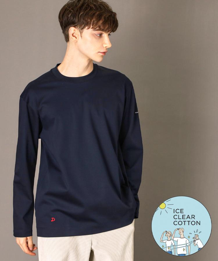 ドレステリア DRESSTERIOR 【接触冷感／抗菌防臭／消臭】ICE CLEAR COTTON クルーネックロンT （ネイビー(094)） ネイビー(094)