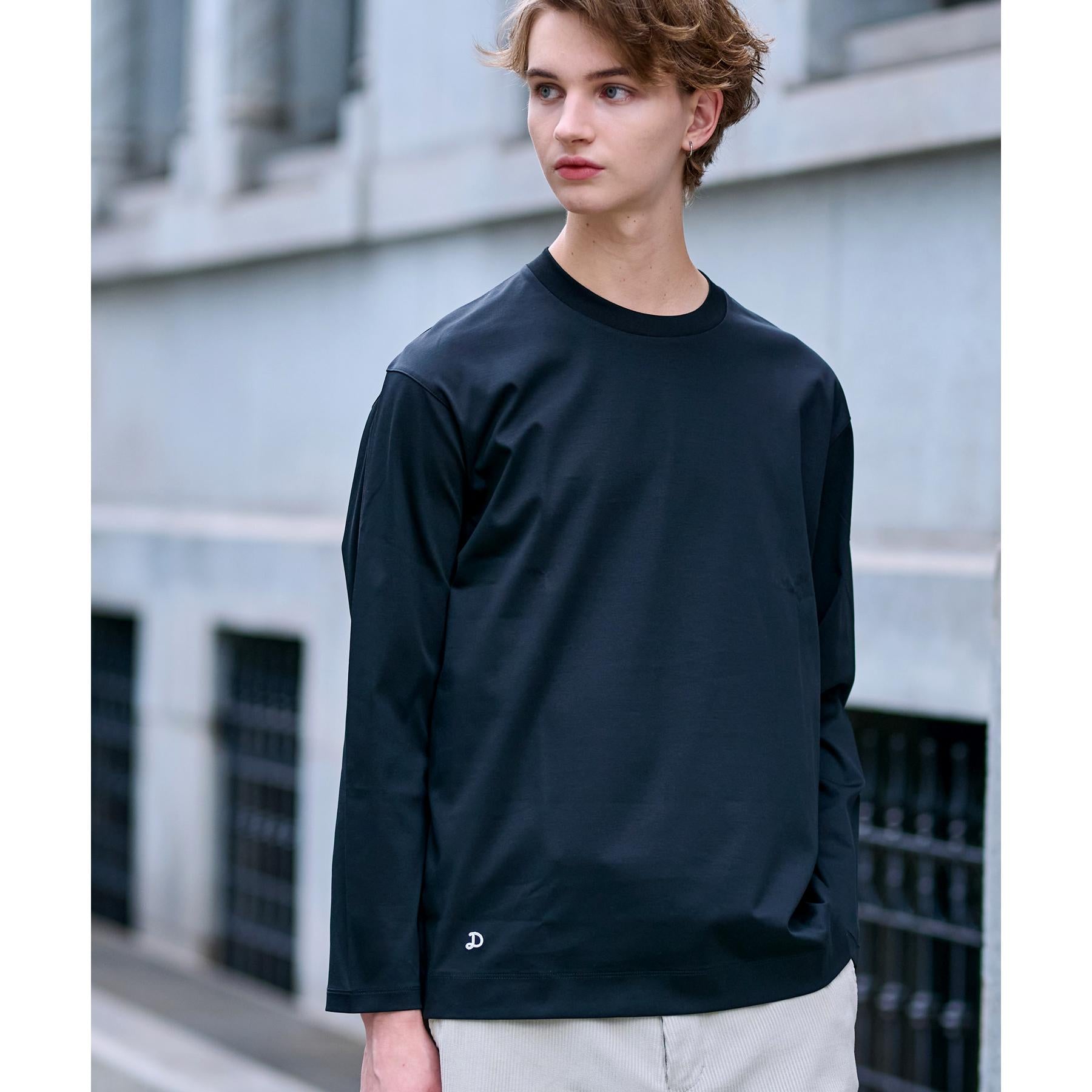 ドレステリア DRESSTERIOR 【接触冷感／抗菌防臭／消臭】ICE CLEAR COTTON クルーネックロンT （ブラック(019)） ブラック(019)