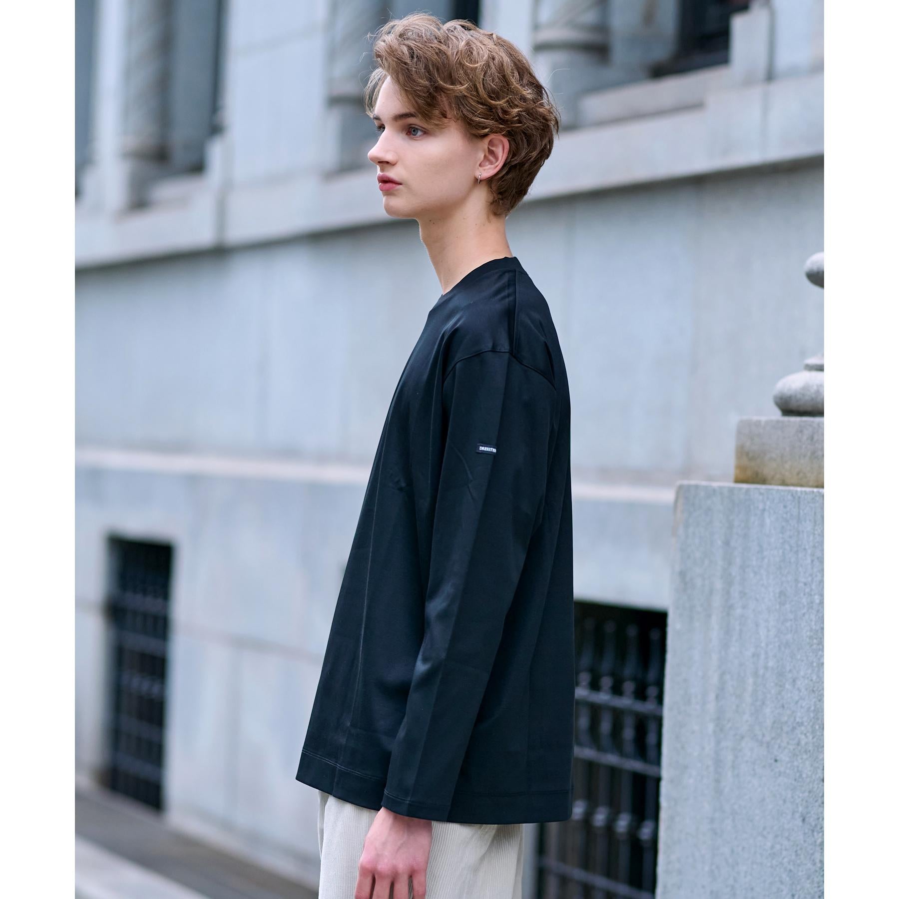 ドレステリア DRESSTERIOR 【接触冷感／抗菌防臭／消臭】ICE CLEAR COTTON クルーネックロンT （ブラック(019)） ブラック(019)