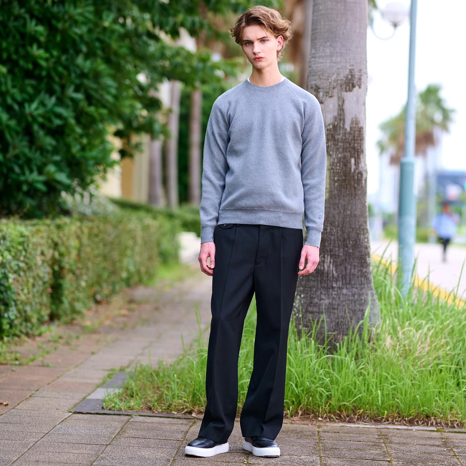 ドレステリア DRESSTERIOR コットンカシミヤスムースニット （グレー(012)） グレー(012)