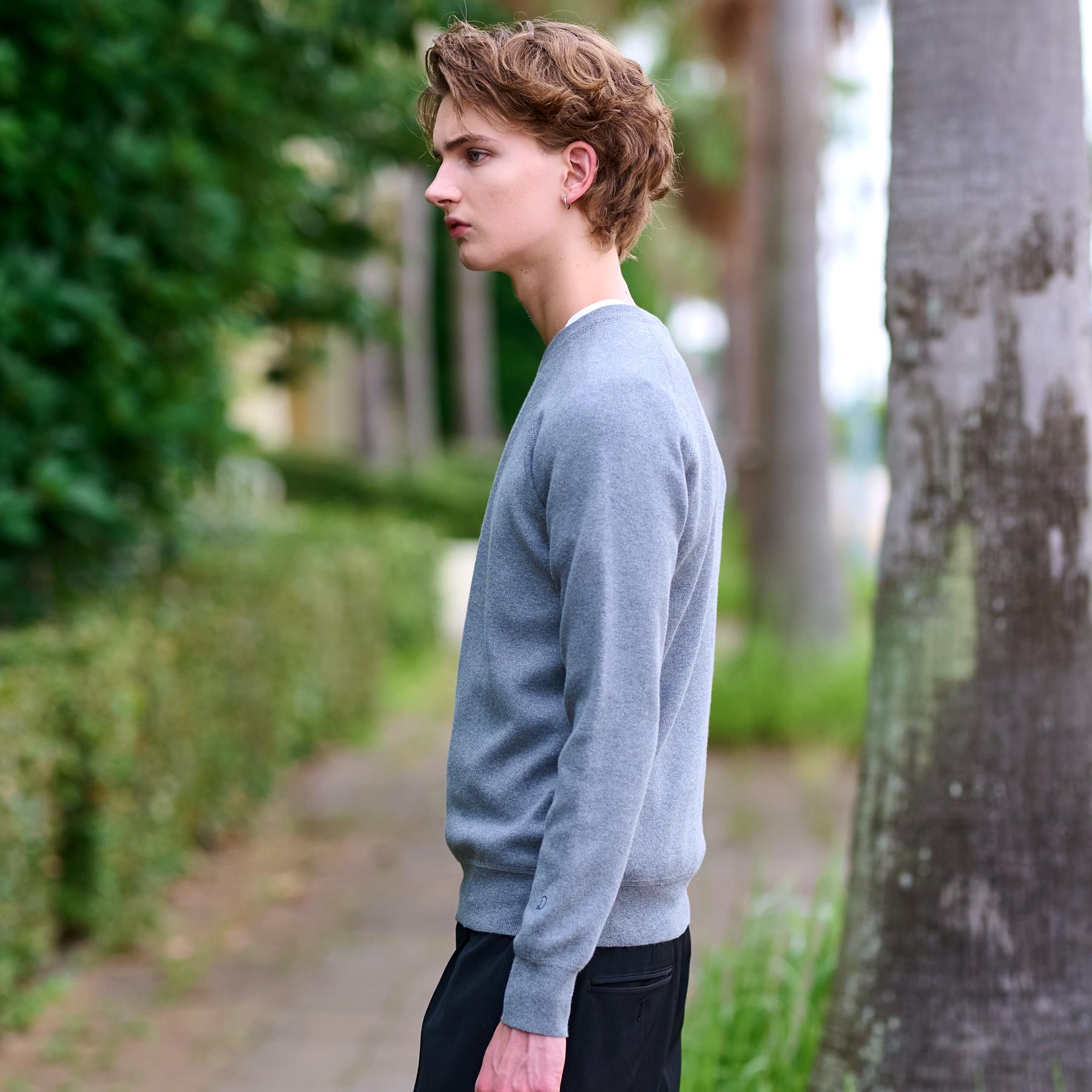 ドレステリア DRESSTERIOR コットンカシミヤスムースニット （グレー(012)） グレー(012)