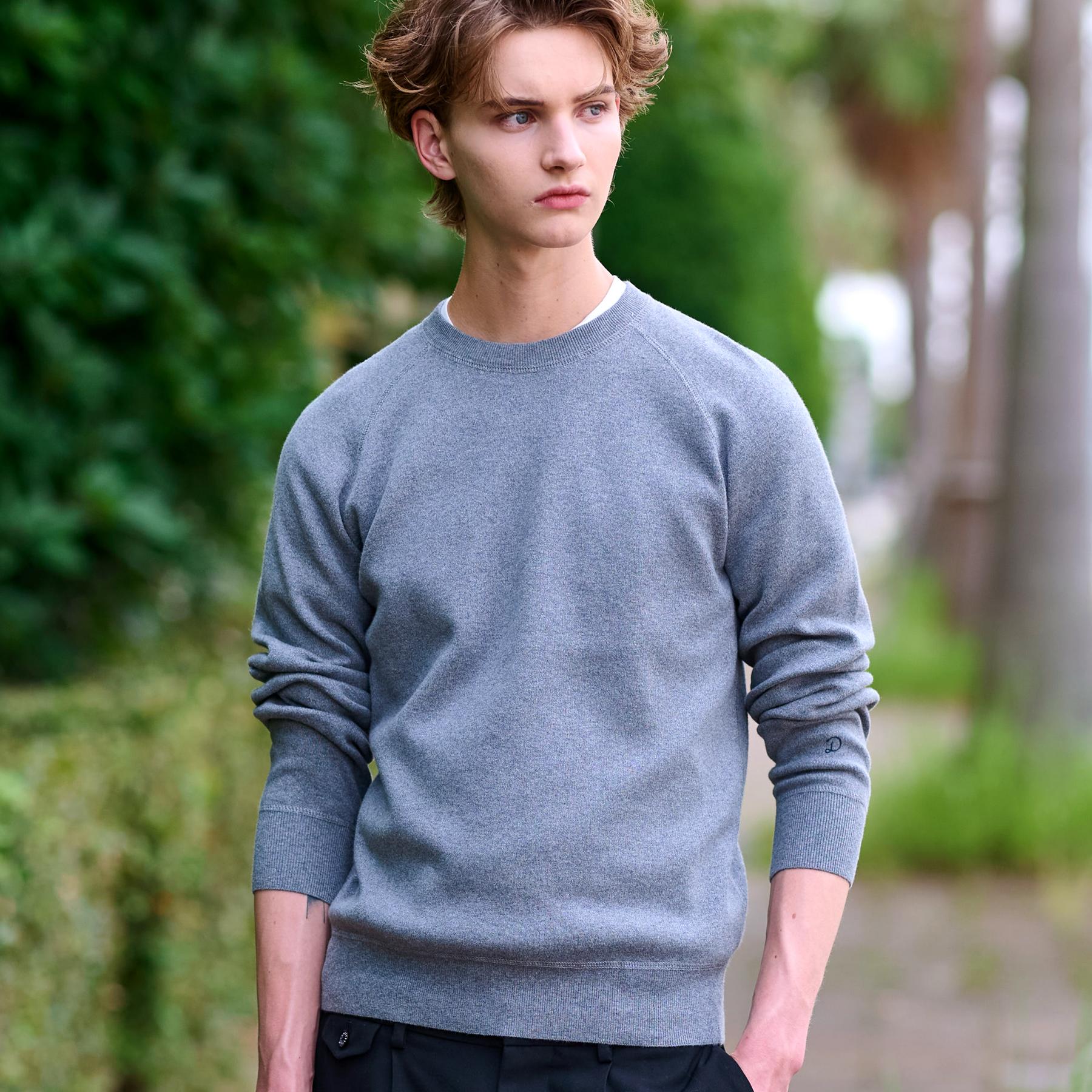 ドレステリア DRESSTERIOR コットンカシミヤスムースニット （グレー(012)） グレー(012)