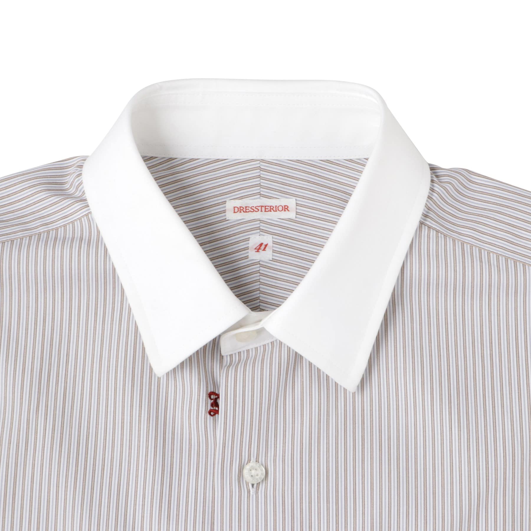 ドレステリア DRESSTERIOR レギュラーカラークレリック ストライプドレスシャツ （ベージュ(352)） ベージュ(352)