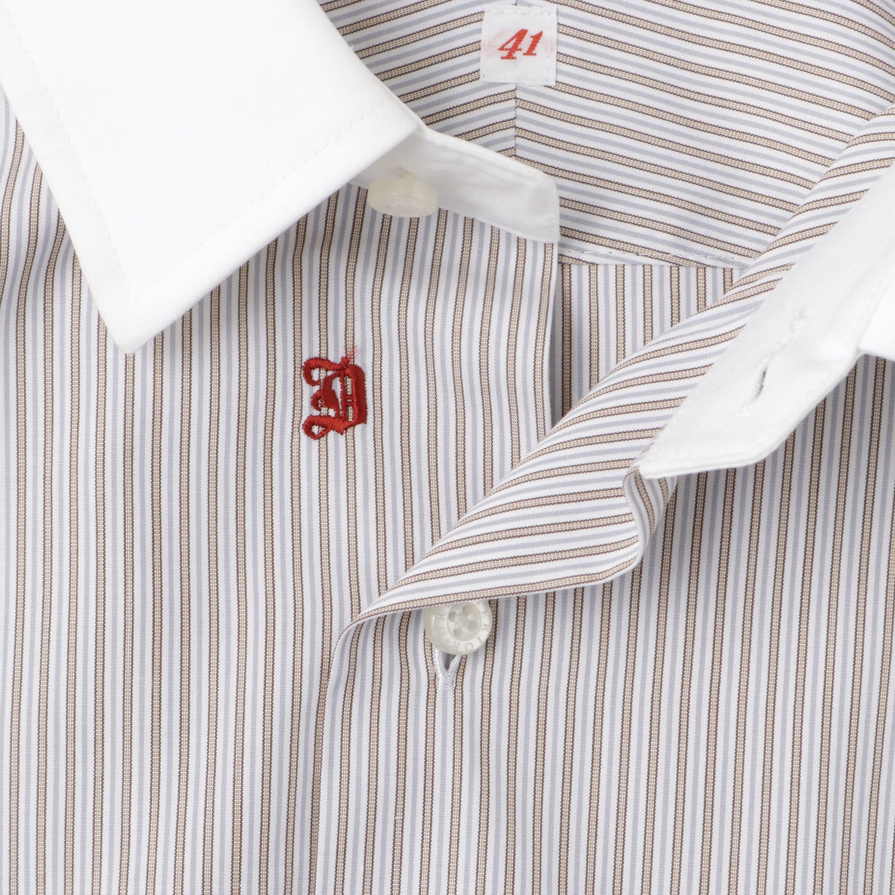 ドレステリア DRESSTERIOR レギュラーカラークレリック ストライプドレスシャツ （ベージュ(352)） ベージュ(352)