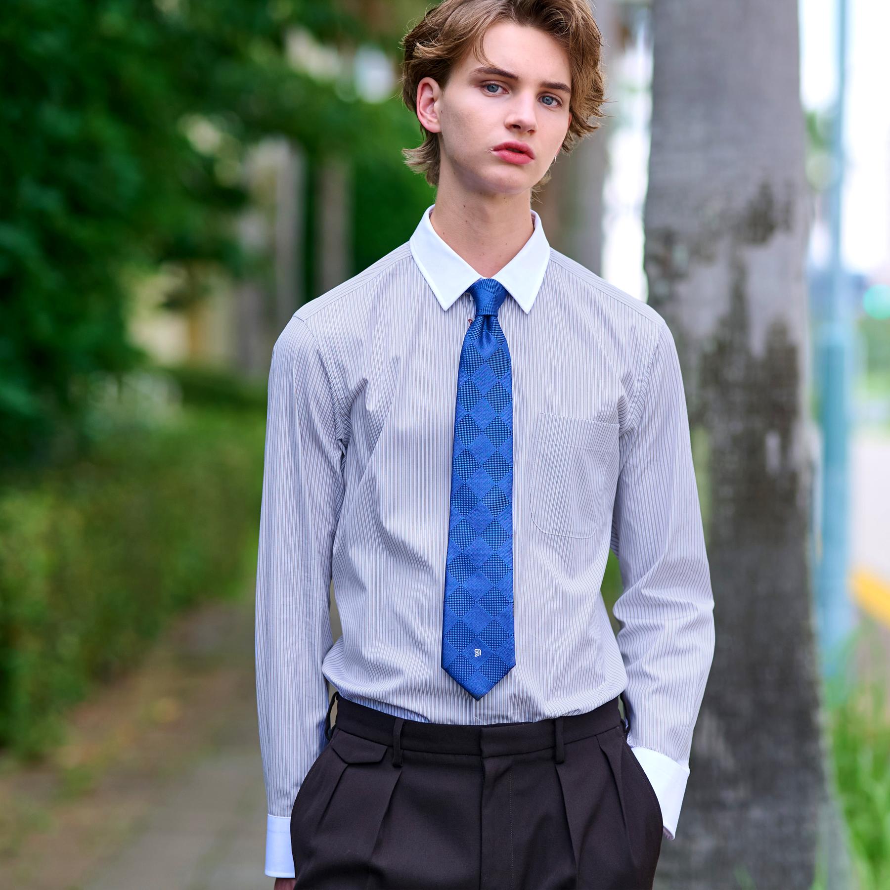 ドレステリア DRESSTERIOR レギュラーカラークレリック ストライプドレスシャツ （ベージュ(352)） ベージュ(352)