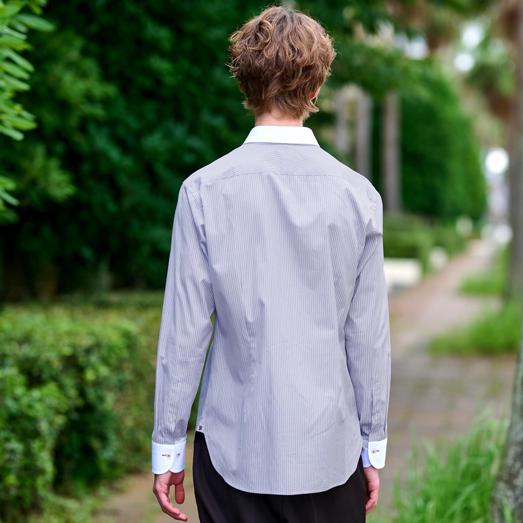 ドレステリア DRESSTERIOR レギュラーカラークレリック ストライプドレスシャツ （ベージュ(352)） ベージュ(352)